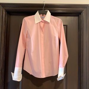 NWOT - pink Izod button up w/white collar & detail